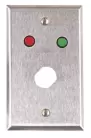 Alarm Controls RP-6 Single Gang Stainless Steel Wall Plate, 1/4" Red and Green LEDs, Double "D" Hole
